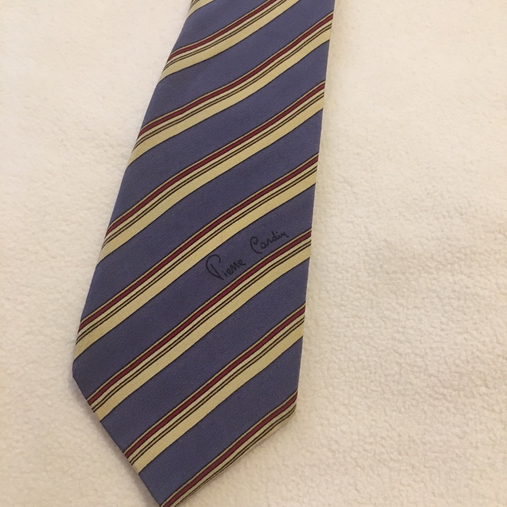 Vintage Pierre Cardin Blue and Red striped Tie